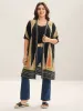 Rayon Boho Print Front-Open Kimono sold by Bloomchic