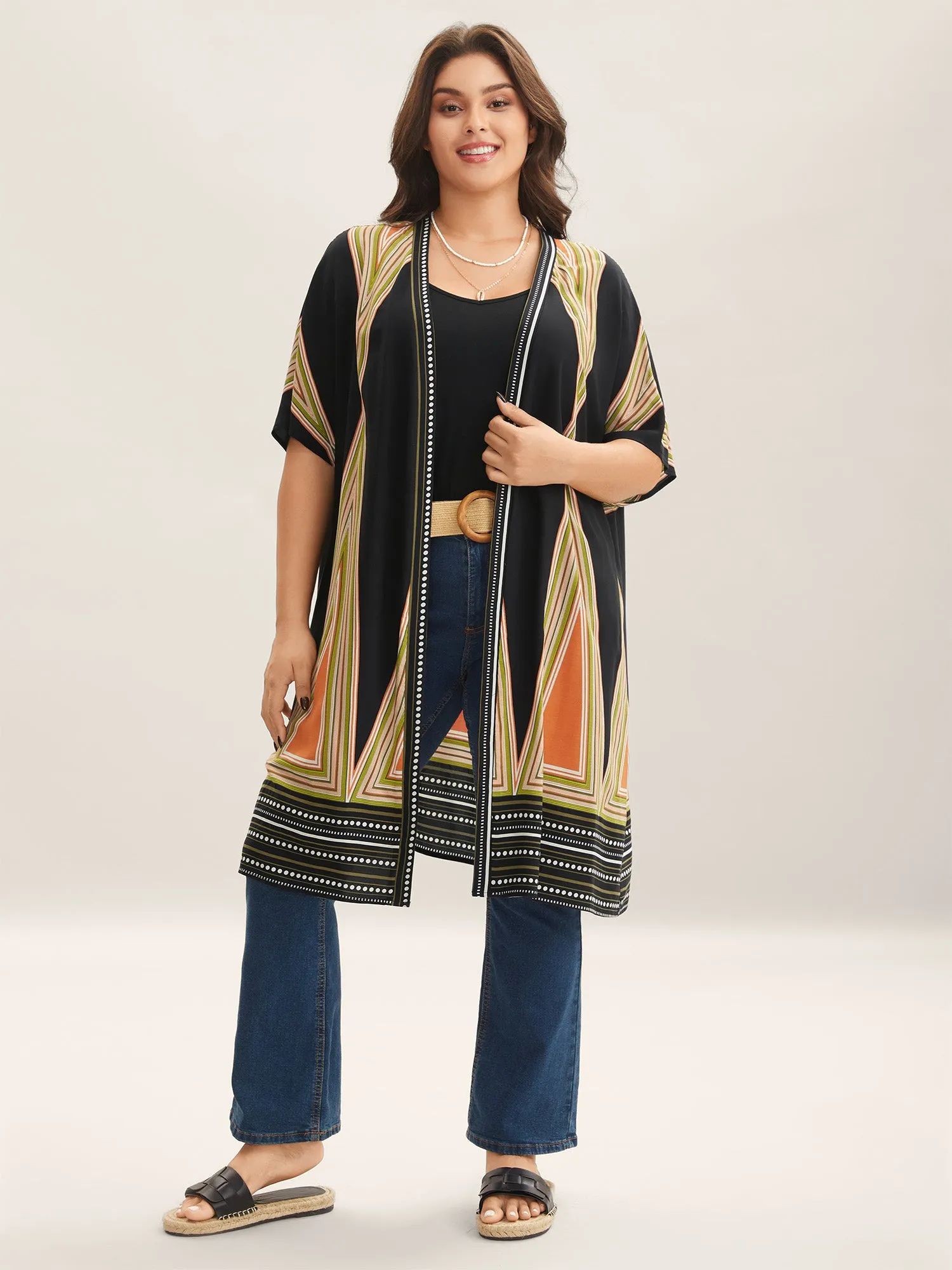 Rayon Boho Print Front-Open Kimono sold by Bloomchic product image thumbnail 3