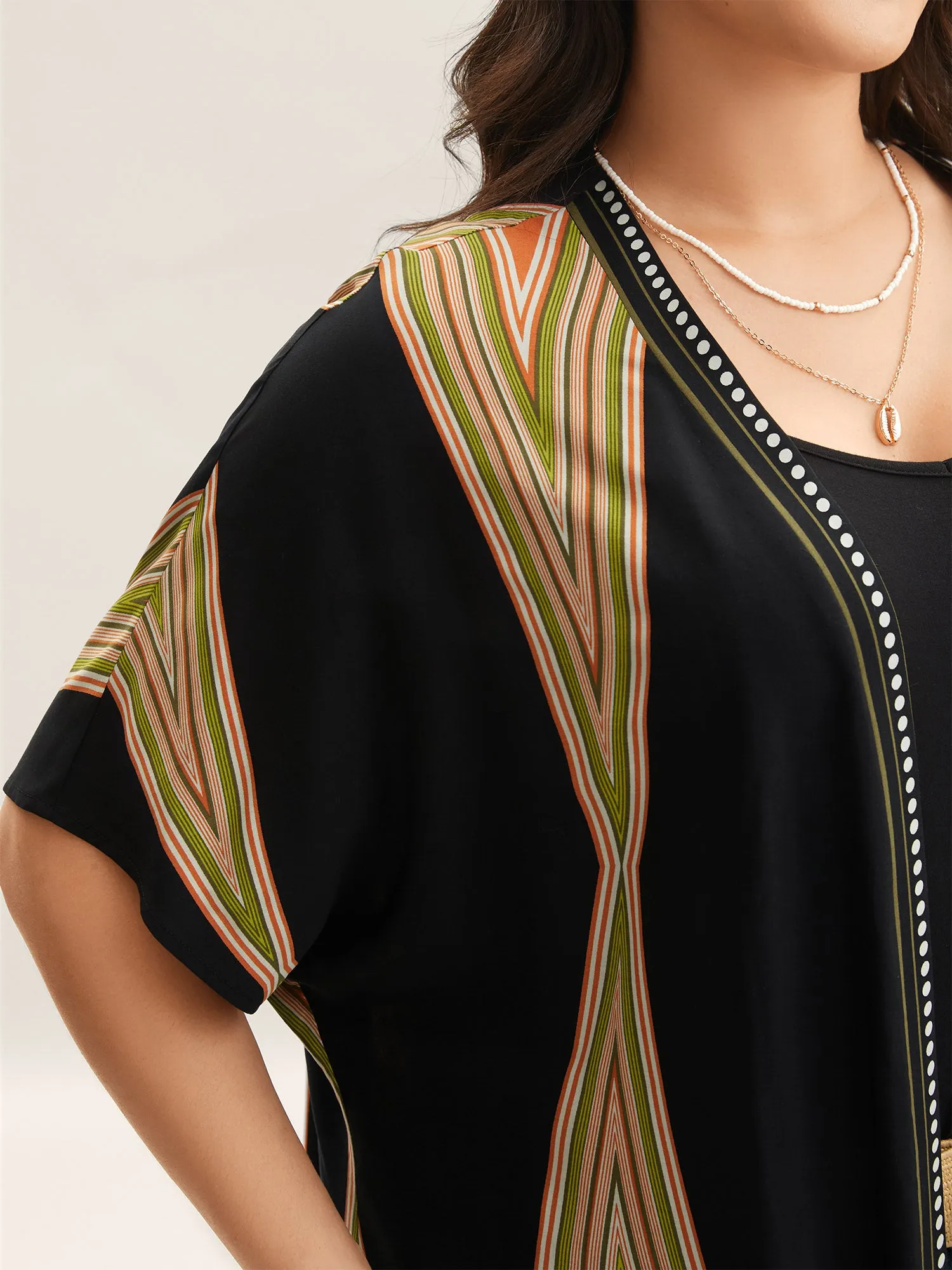 Rayon Boho Print Front-Open Kimono sold by Bloomchic product image thumbnail 2