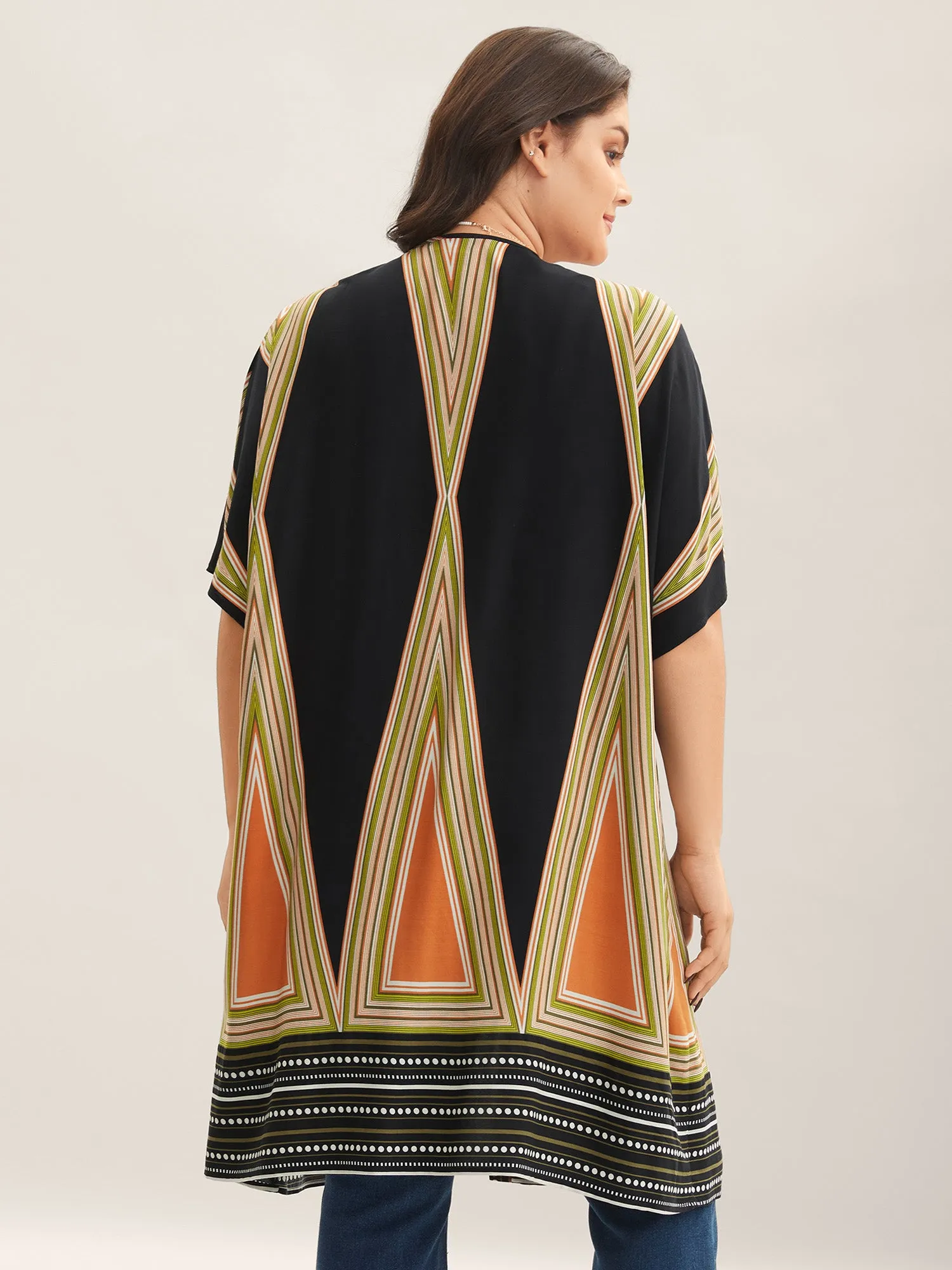 Rayon Boho Print Front-Open Kimono sold by Bloomchic product image thumbnail 4