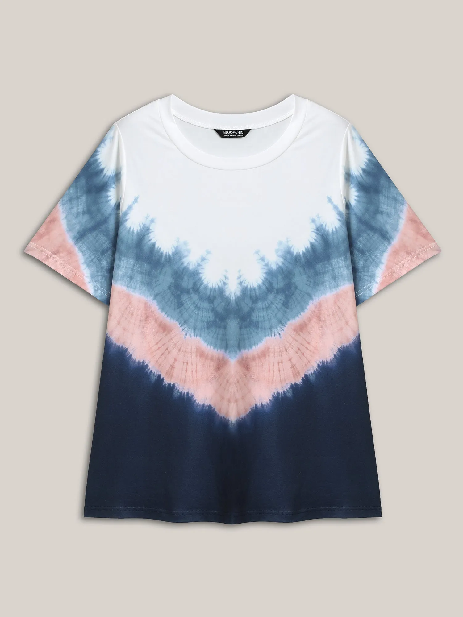 Tie-Dye Print Round Neck T-Shirt sold by Bloomchic product image thumbnail 5