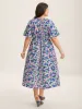 Floral Print Shirred Waist Midi Dress sold by Bloomchic