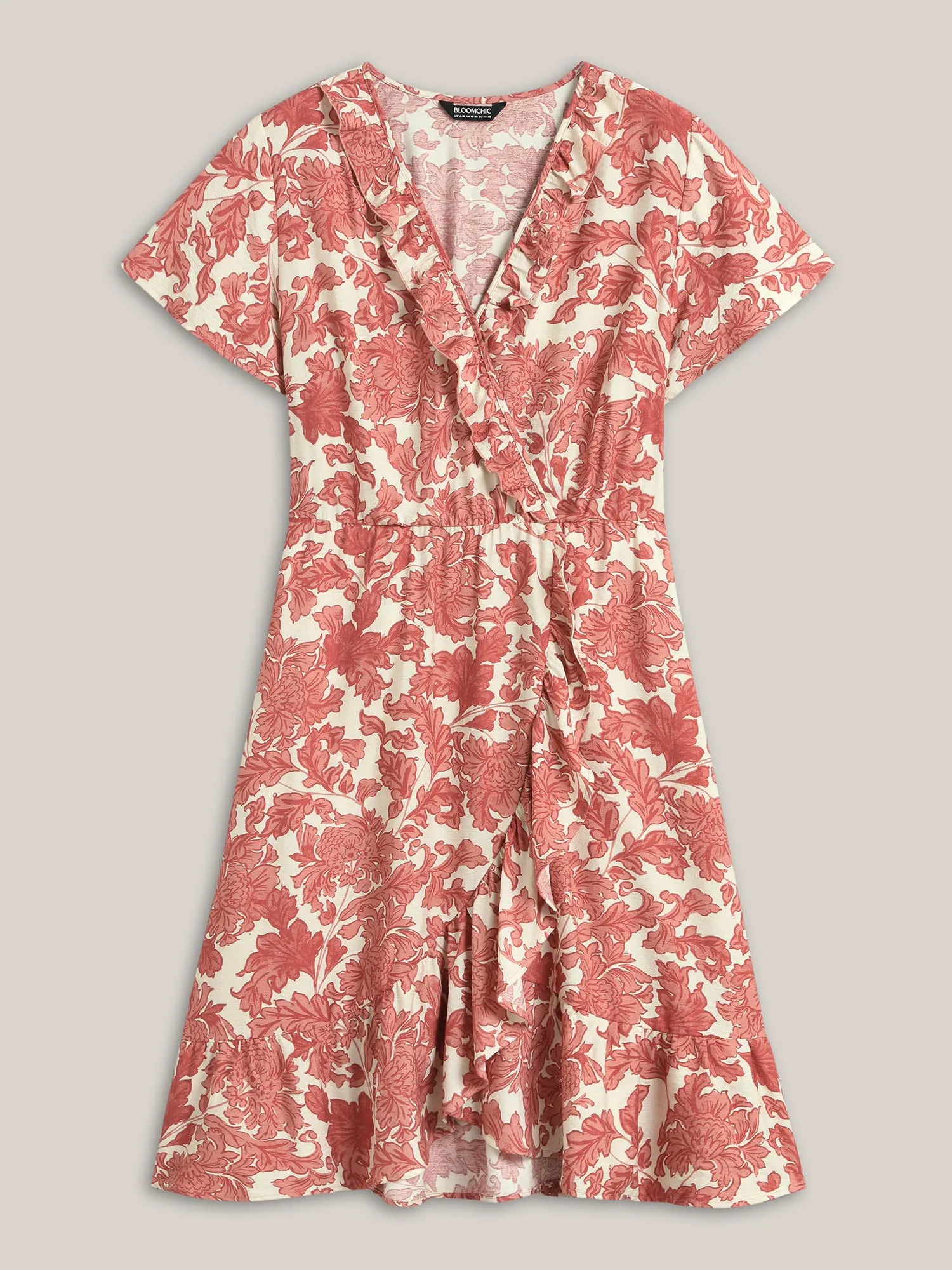 Floral Print Wrap Ruffled Midi Dress sold by Bloomchic product image thumbnail 5