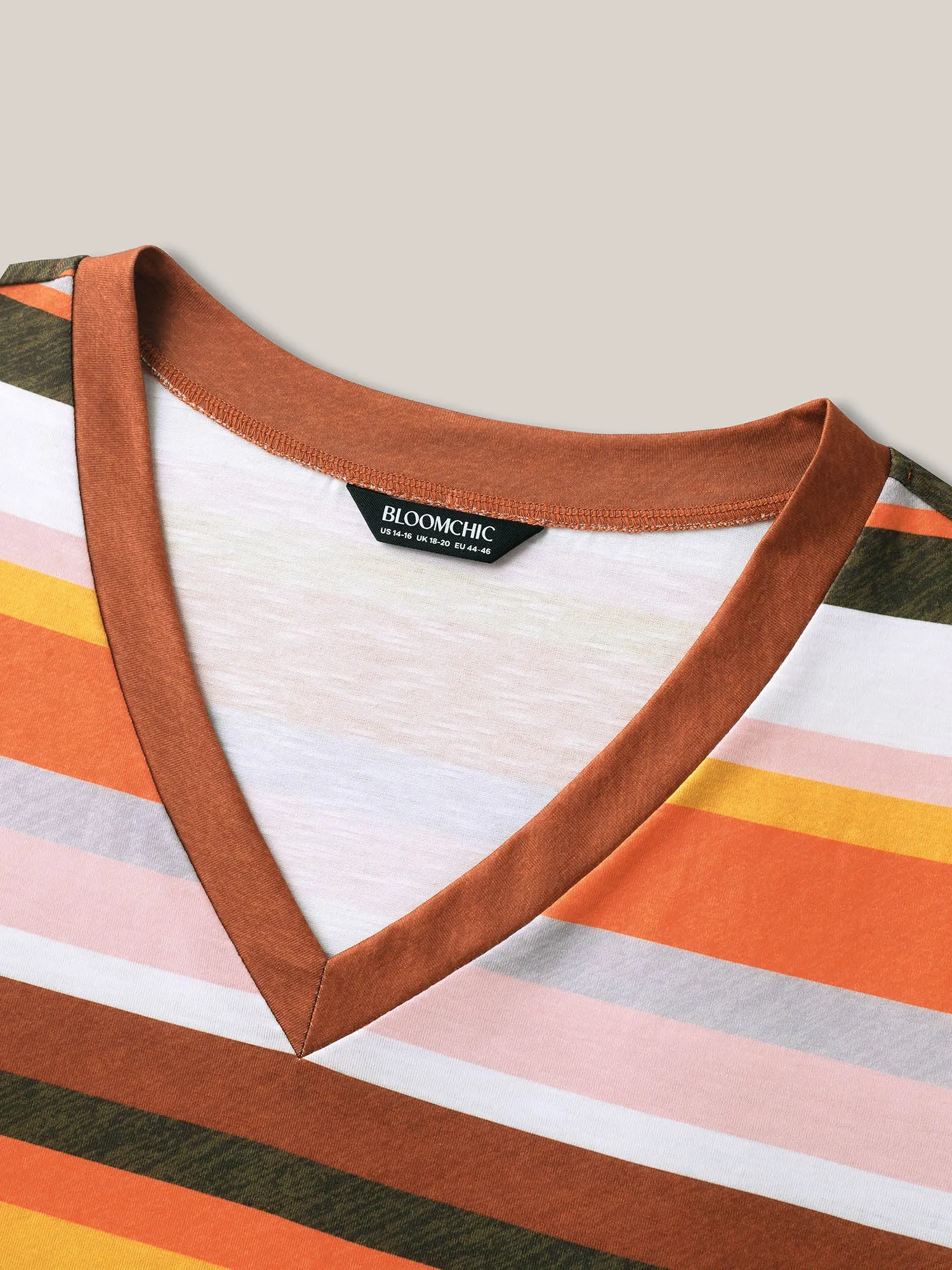 Bamboo Stretchy Colorful Stripes T-Shirt sold by Bloomchic product image thumbnail 5