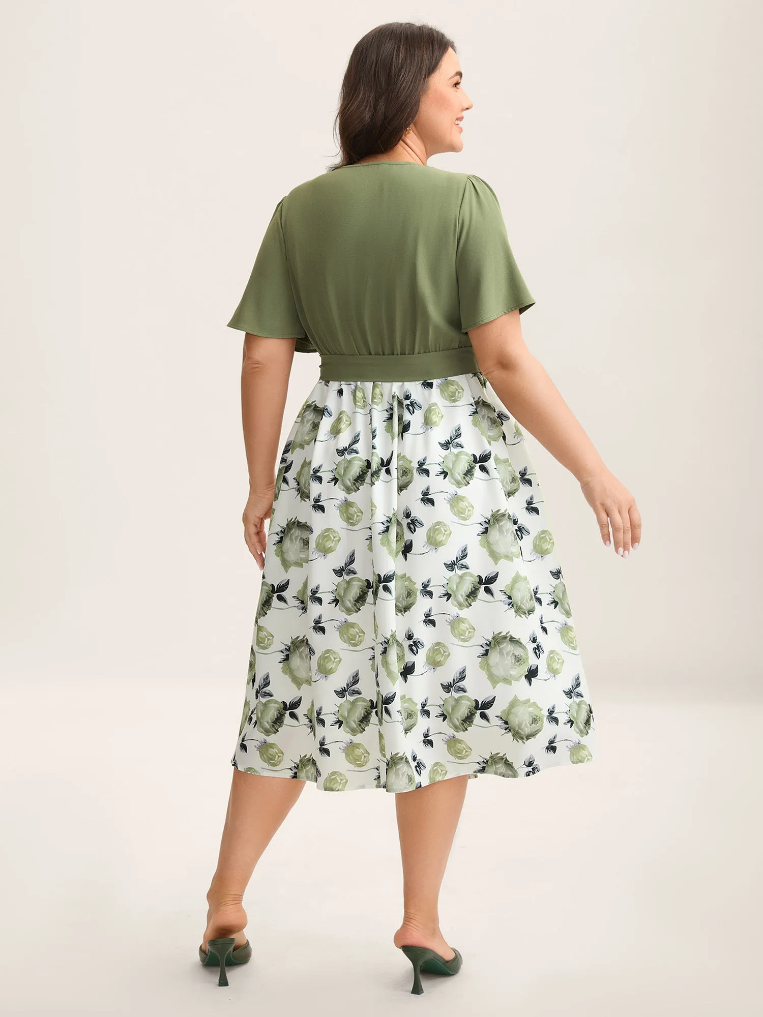 Breezy Floral Print Belted Midi Dress sold by Bloomchic product image thumbnail 4