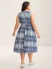 Tie-Dye Print Neck Tie Midi Dress sold by Bloomchic