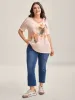 Stretchy Butterfly Print V Neck T-Shirt sold by Bloomchic