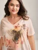 Stretchy Butterfly Print V Neck T-Shirt sold by Bloomchic