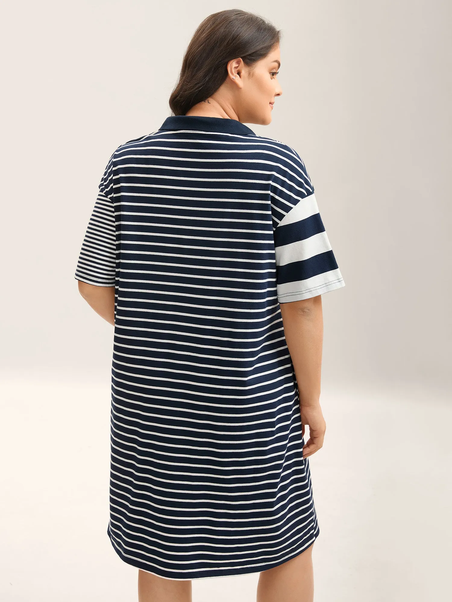 Cotton Knit Stripe Print Mini Dress sold by Bloomchic product image thumbnail 4