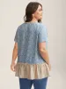 Ruffled Neck Tie Floral Print Blouse sold by Bloomchic
