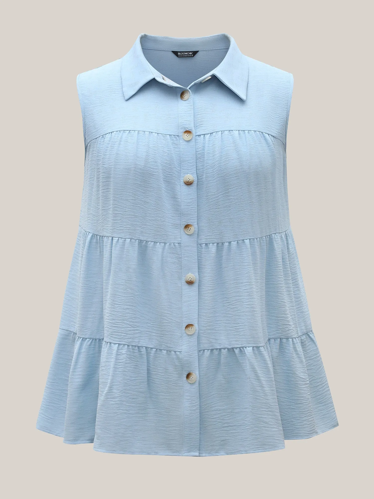 Textured Button Placket Tiered Tank Top sold by Bloomchic product image thumbnail 5