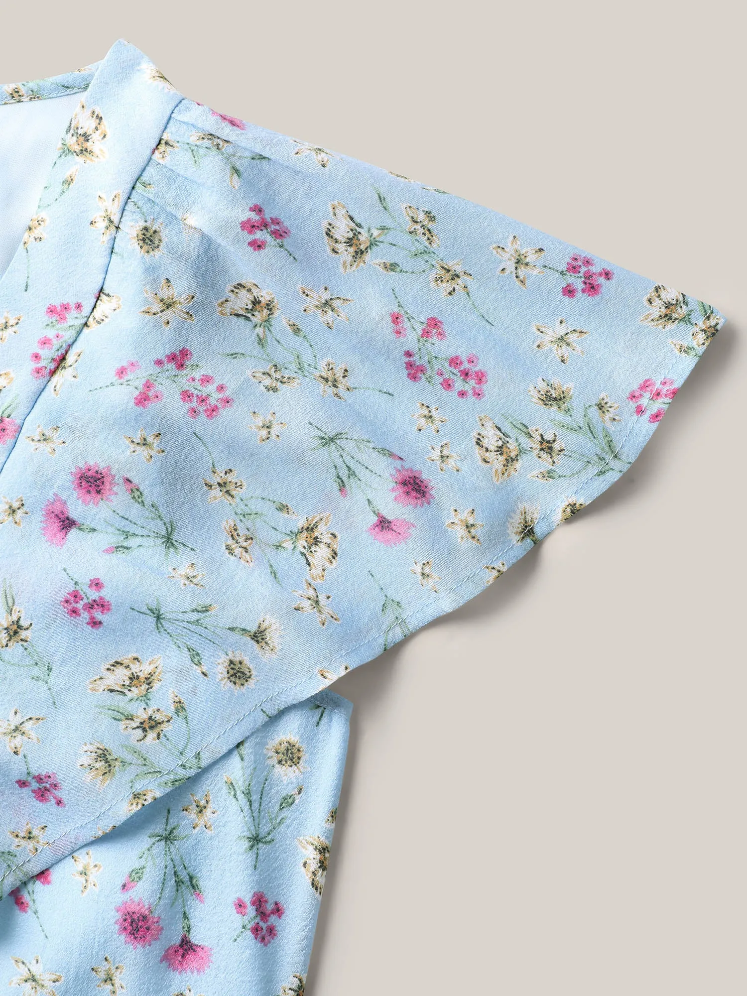 Floral Print Ruffled Flowy Blouse sold by Bloomchic product image thumbnail 5