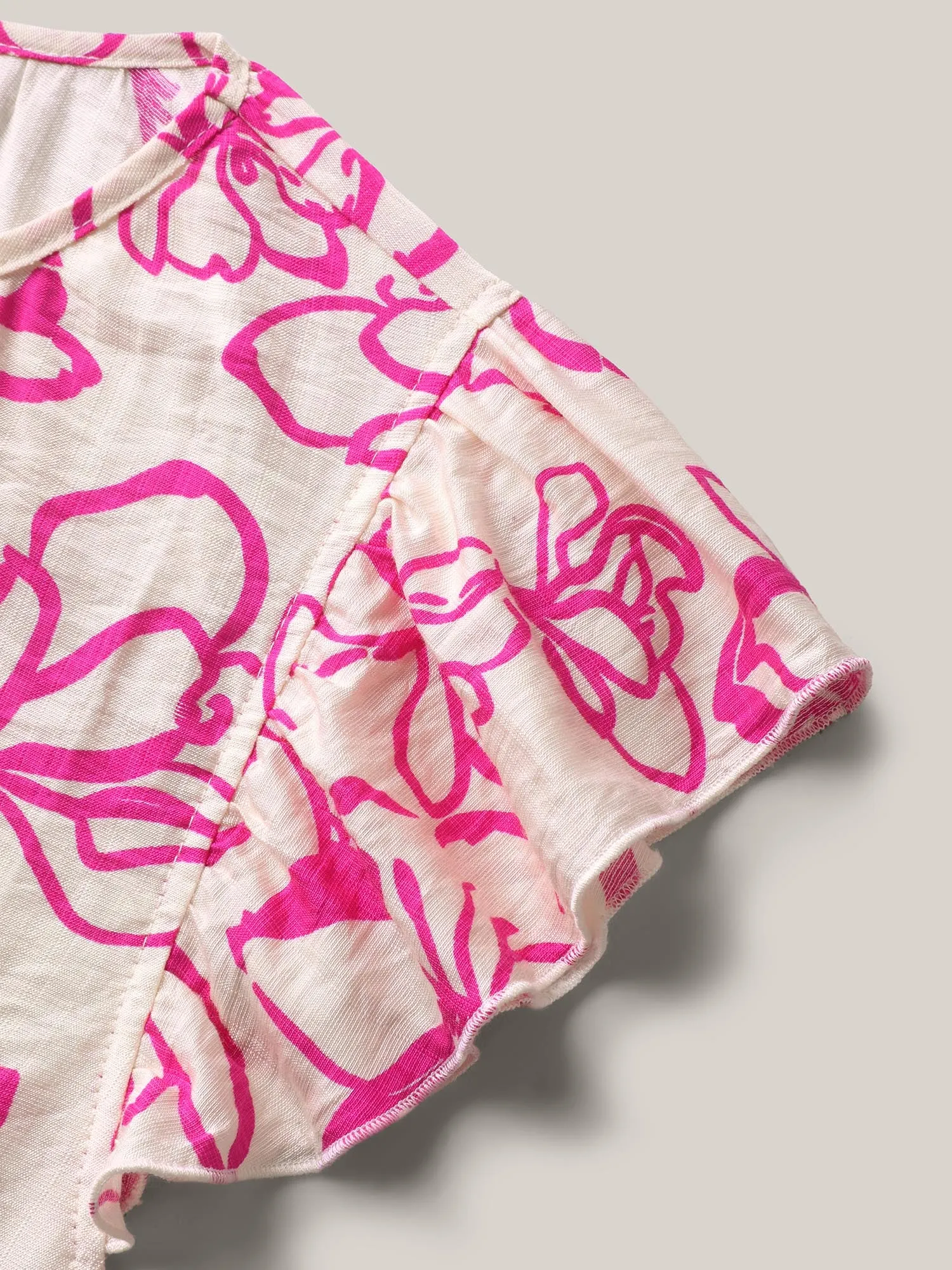 Floral Print Flutter Sleeve Blouse sold by Bloomchic product image thumbnail 5