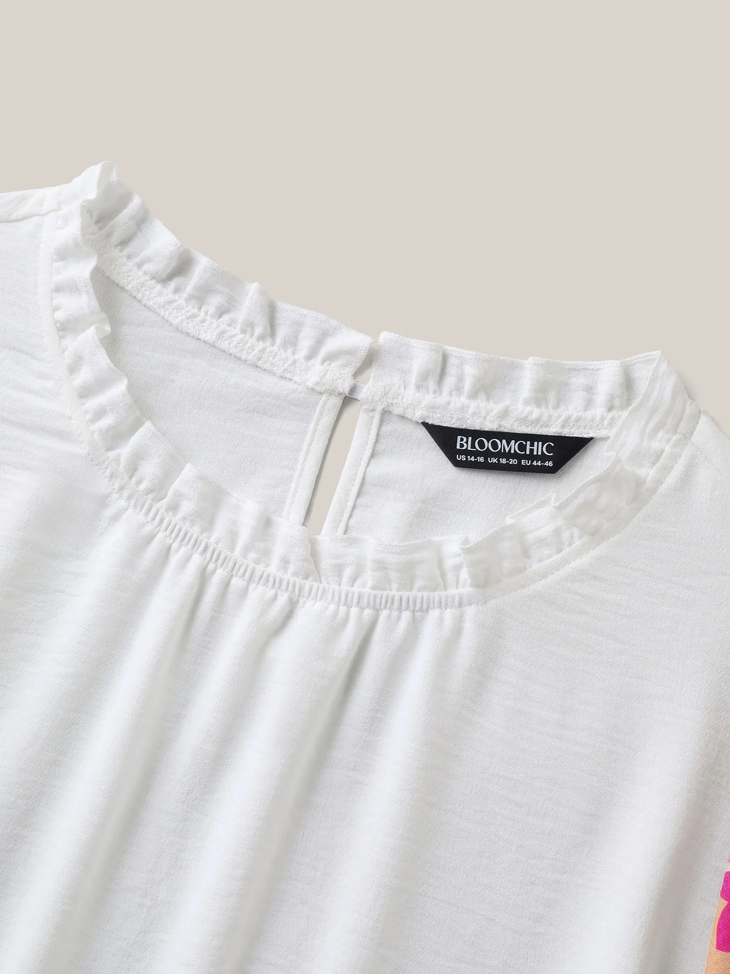 Floral Bubble Sleeve High-Neck Blouse sold by Bloomchic product image thumbnail 5