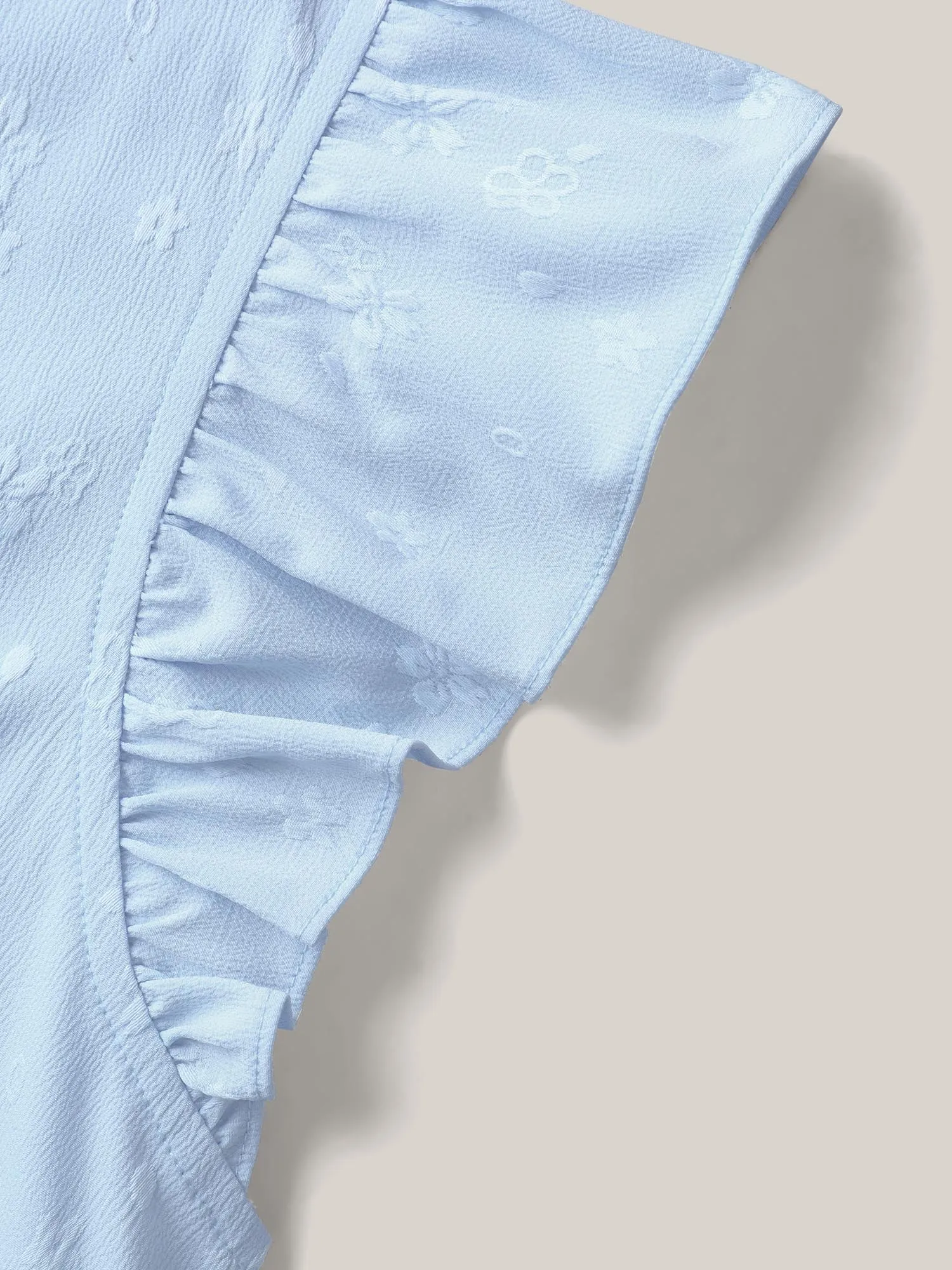 Floral Print Textured Flutter Sleeve Tank Top sold by Bloomchic product image thumbnail 5