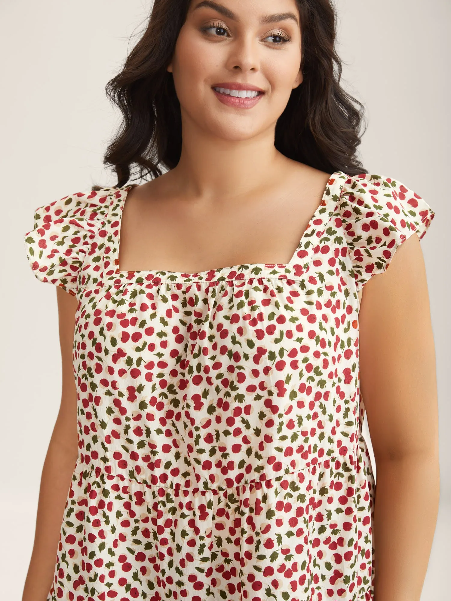 Cherry Print Flutter Sleeve Tank Top sold by Bloomchic product image thumbnail 2