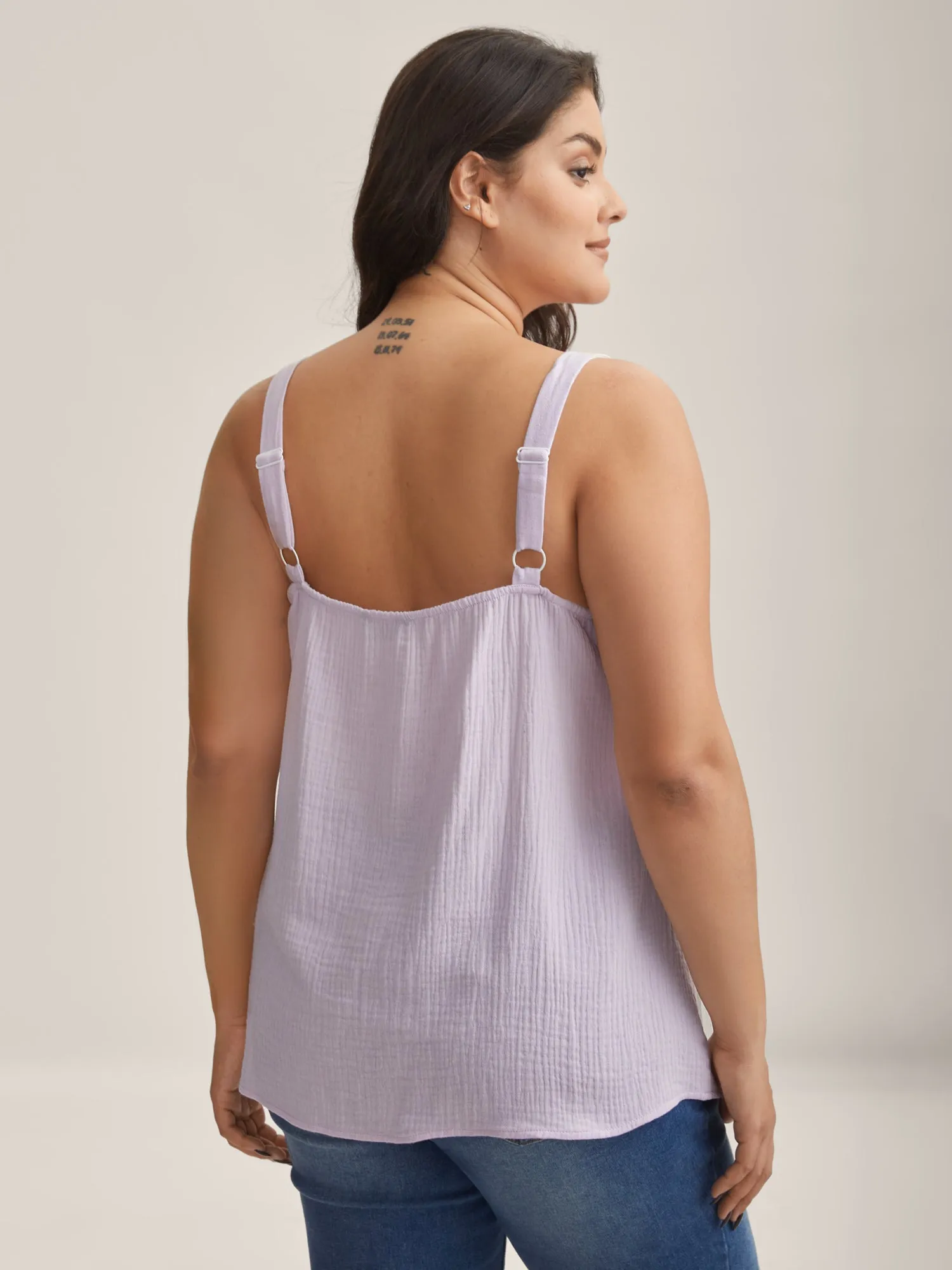 Neck Tie-UP Pleated Tank Top sold by Bloomchic product image thumbnail 4