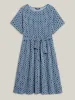 Geometric Print Belted Pockets Midi Dress sold by Bloomchic