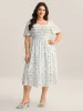 Shirred Floral Print Pockets Midi Dress sold by Bloomchic