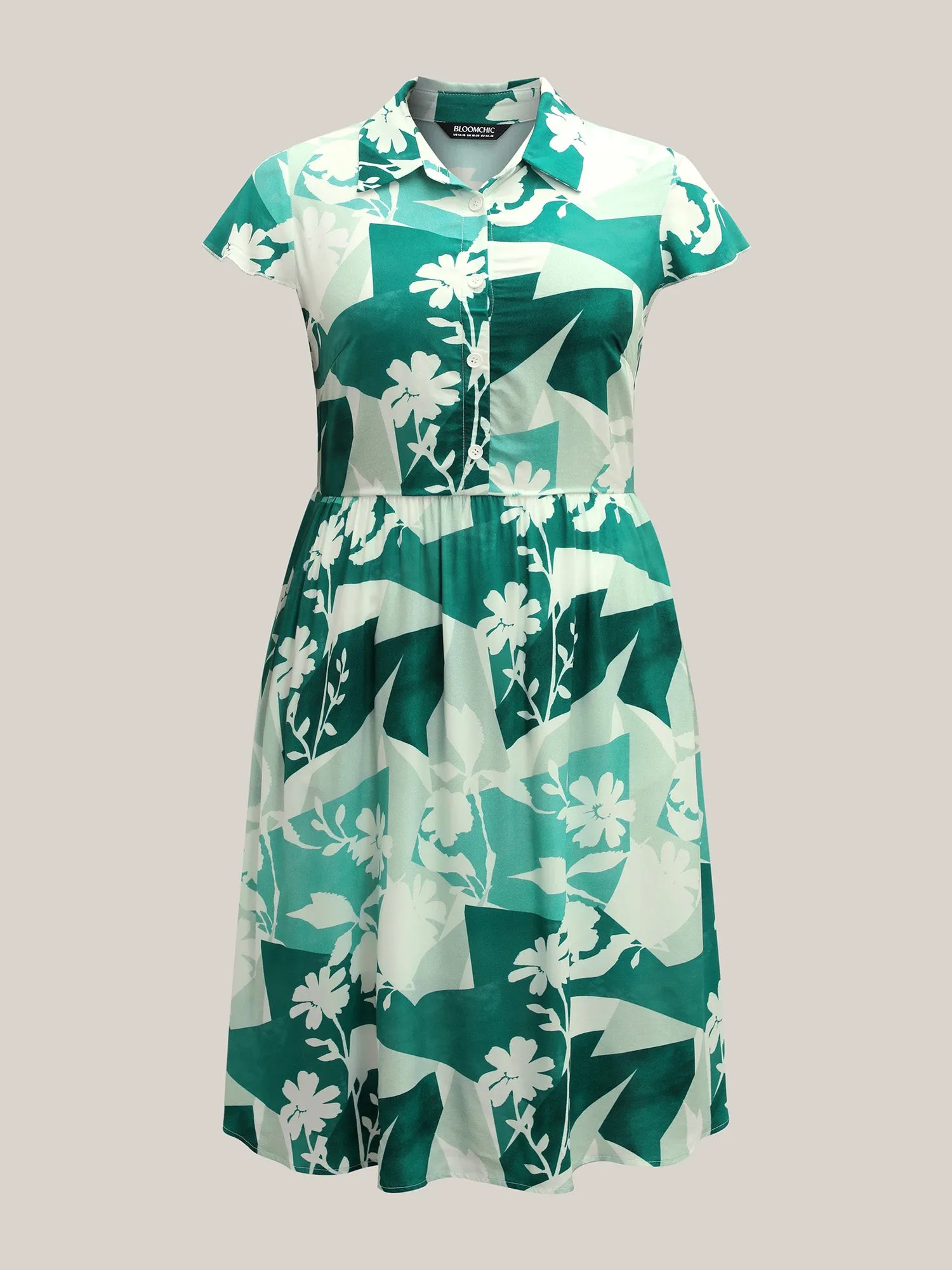 Serene Floral Print Pockets Midi Dress sold by Bloomchic product image thumbnail 5