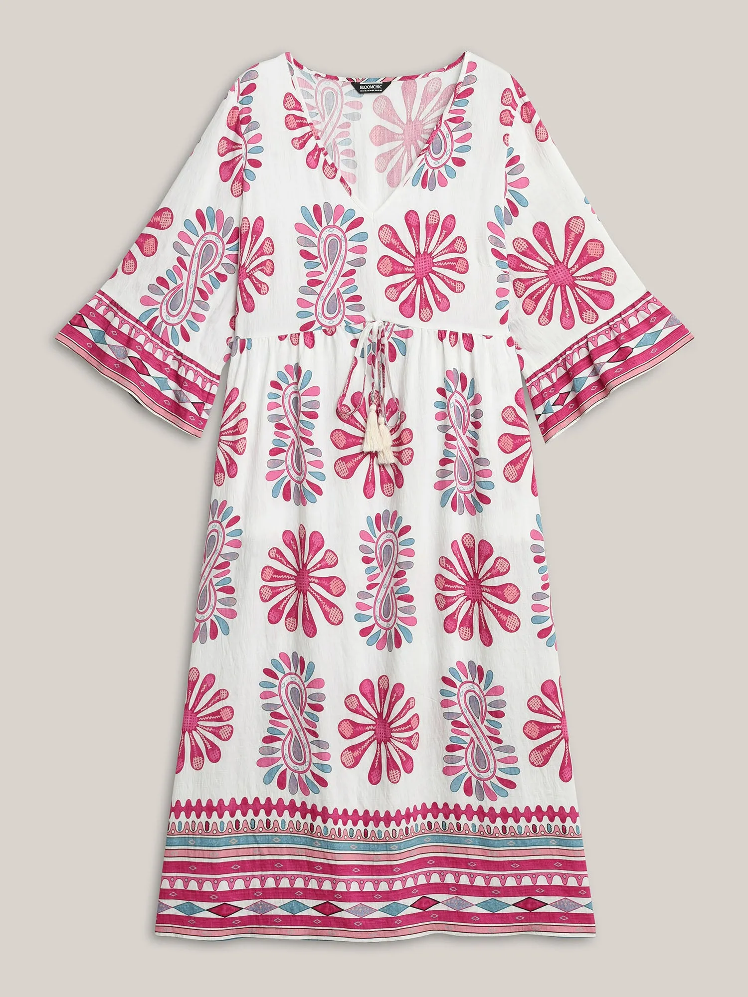 Boho Drama Sheer A-Line Midi Dress sold by Bloomchic product image thumbnail 5