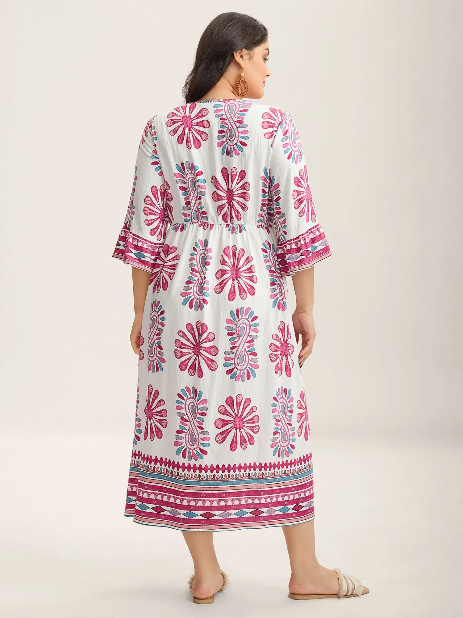 Boho Drama Sheer A-Line Midi Dress sold by Bloomchic product image thumbnail 4