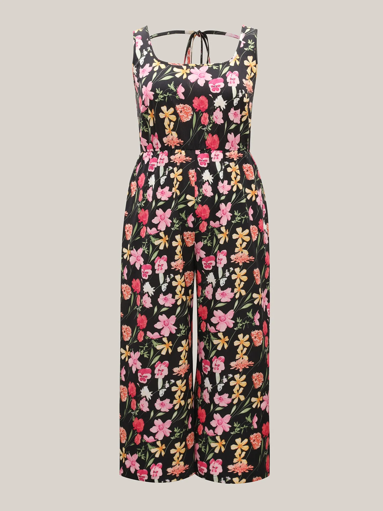 Floral Print Pockets Straight-Leg Jumpsuit sold by Bloomchic product image thumbnail 5