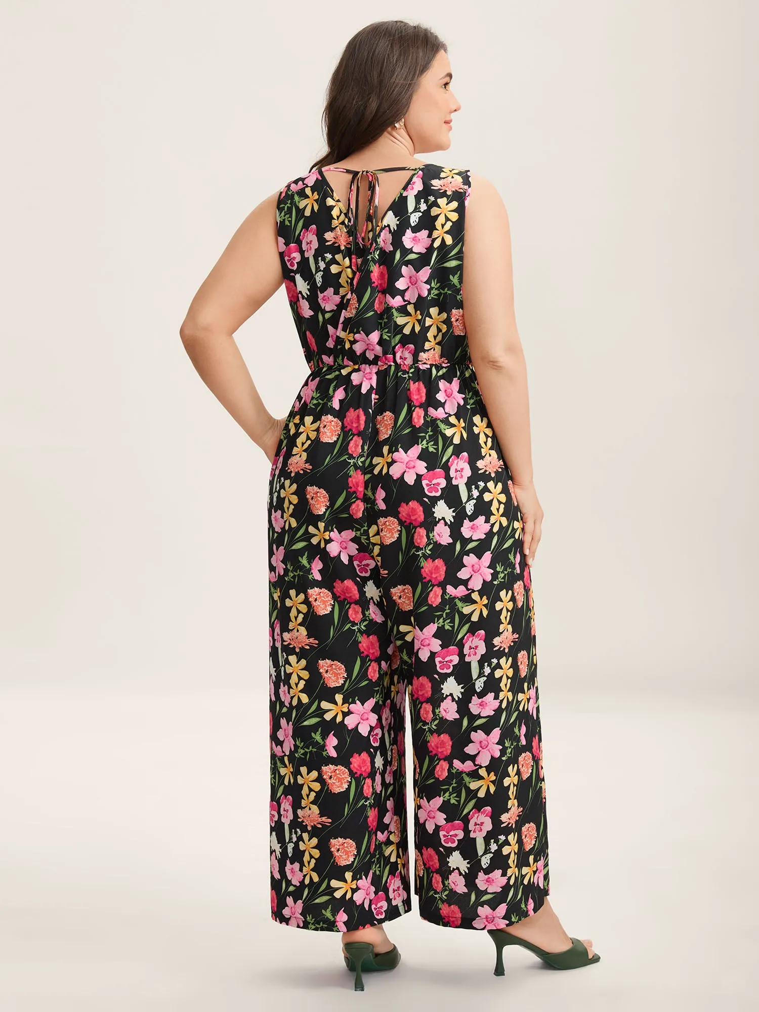 Floral Print Pockets Straight-Leg Jumpsuit sold by Bloomchic product image thumbnail 4