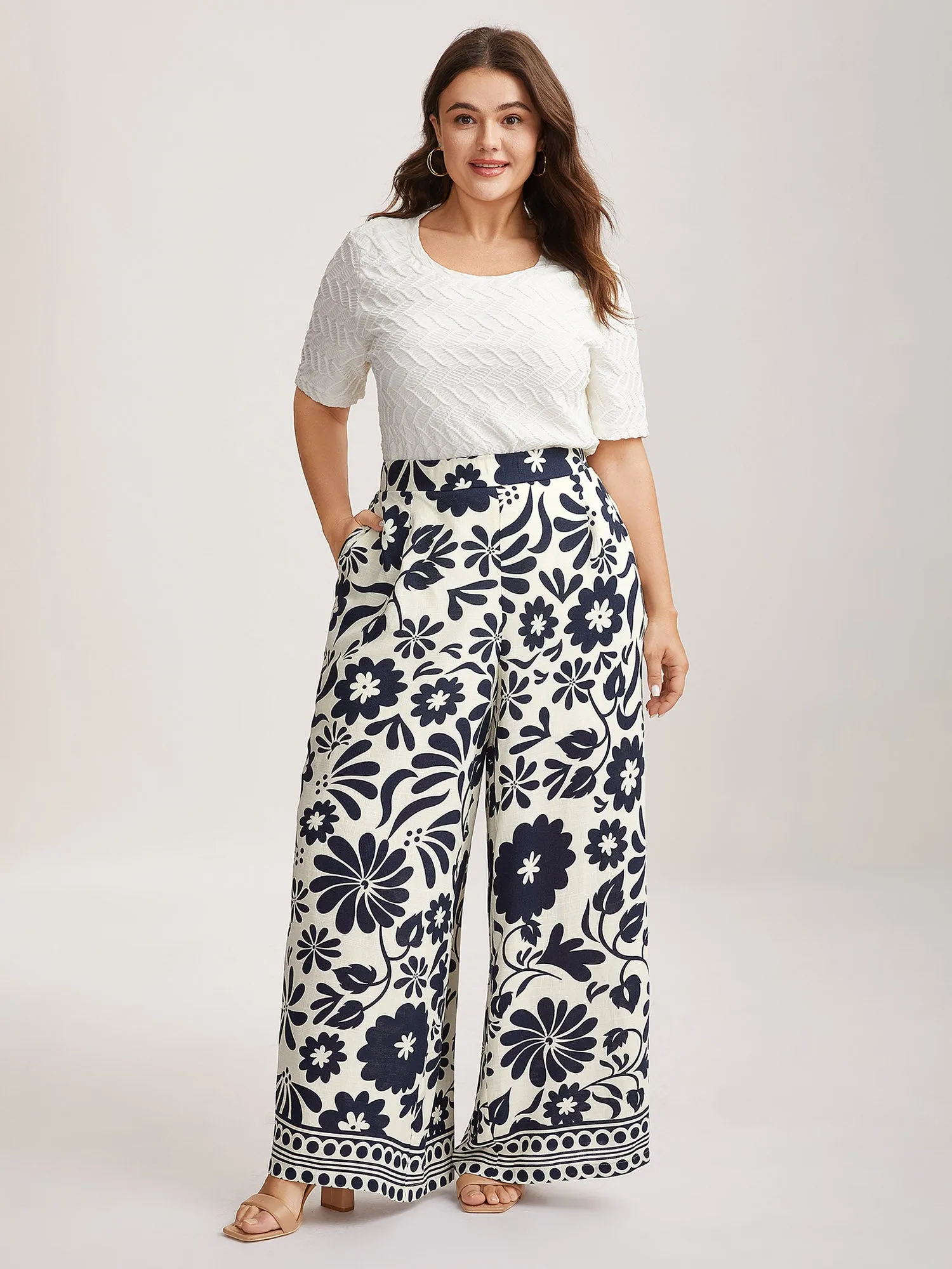Floral Print Wide-Leg Pants sold by Bloomchic