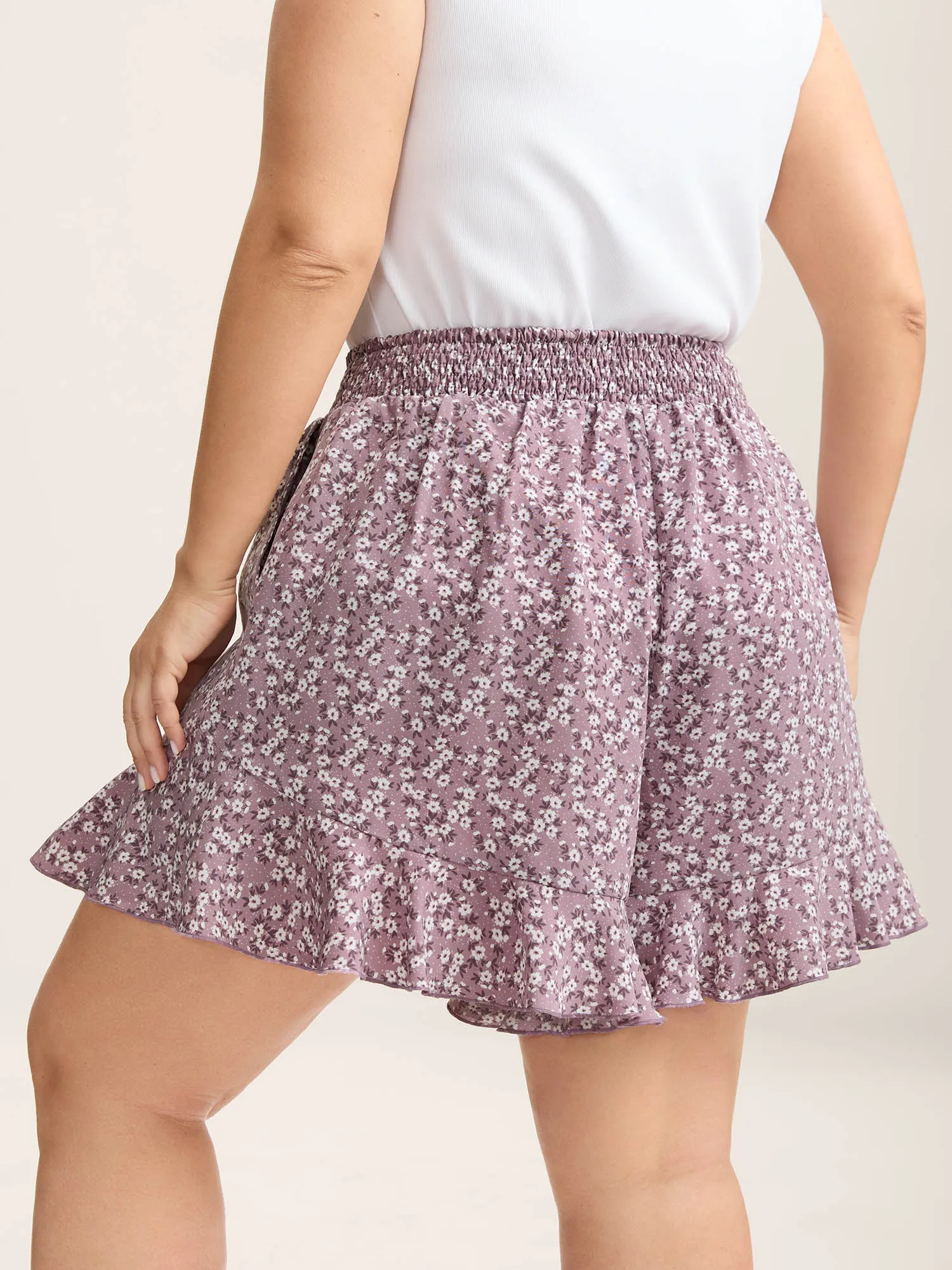 Ditsy Floral Print Wide-Leg Shorts sold by Bloomchic product image thumbnail 4