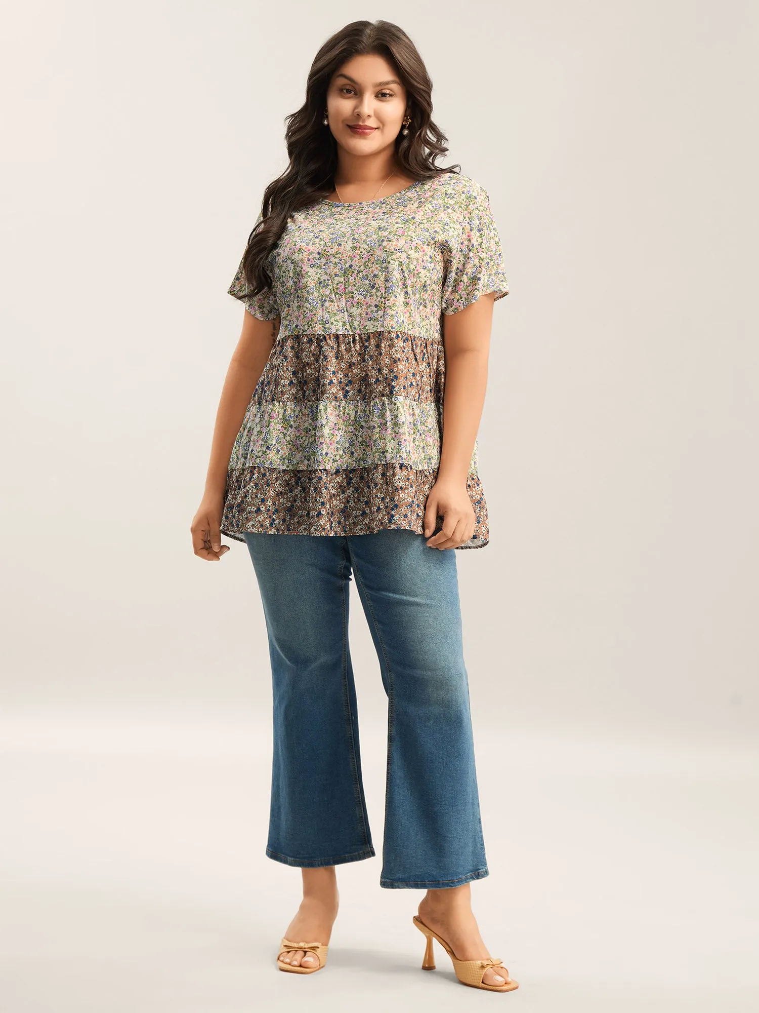 Ditsy Floral Print Tiered Blouse sold by Bloomchic product image thumbnail 3