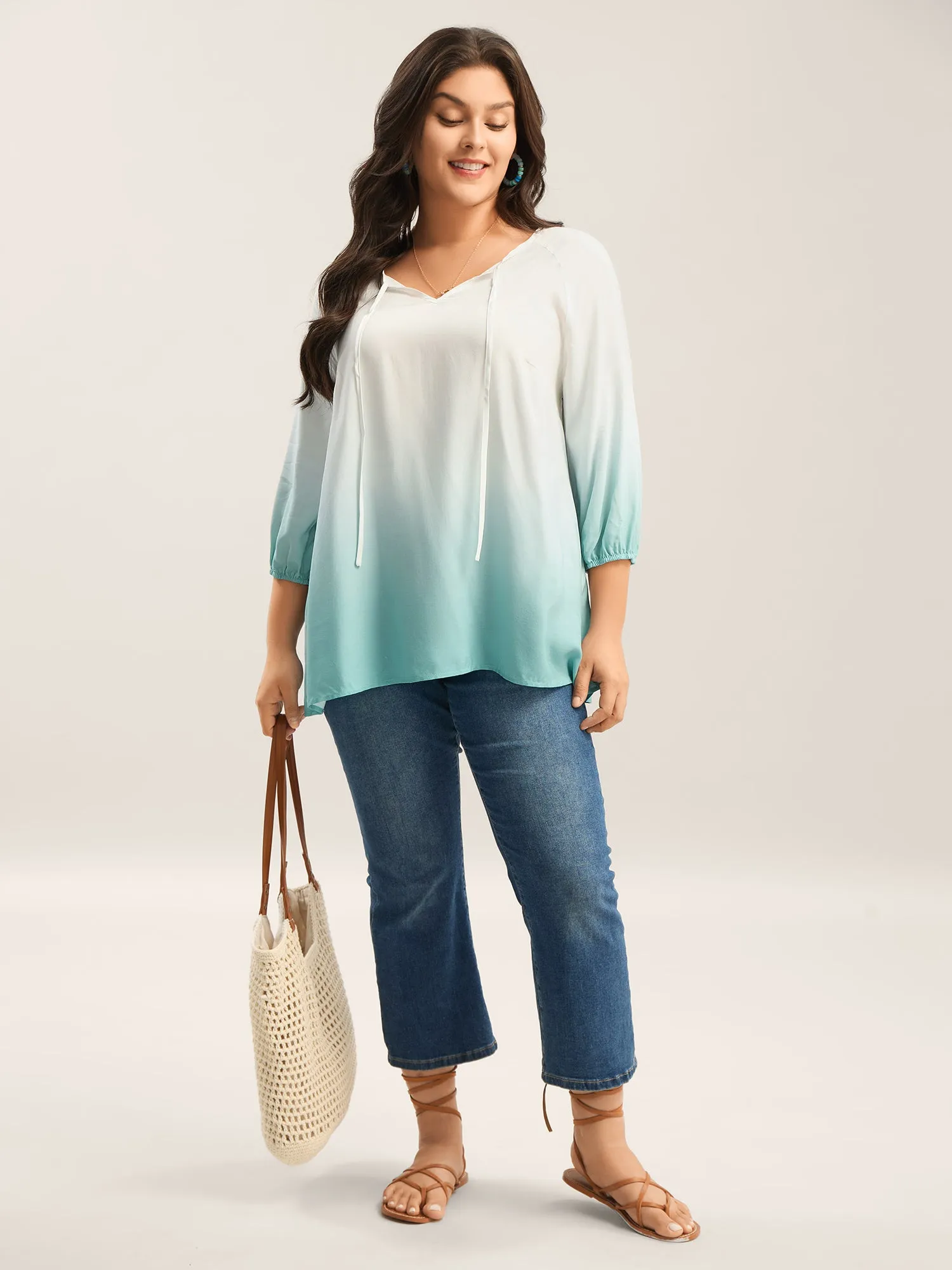 Tie-Dye Rayon Neck Tie Blouse sold by Bloomchic product image thumbnail 3