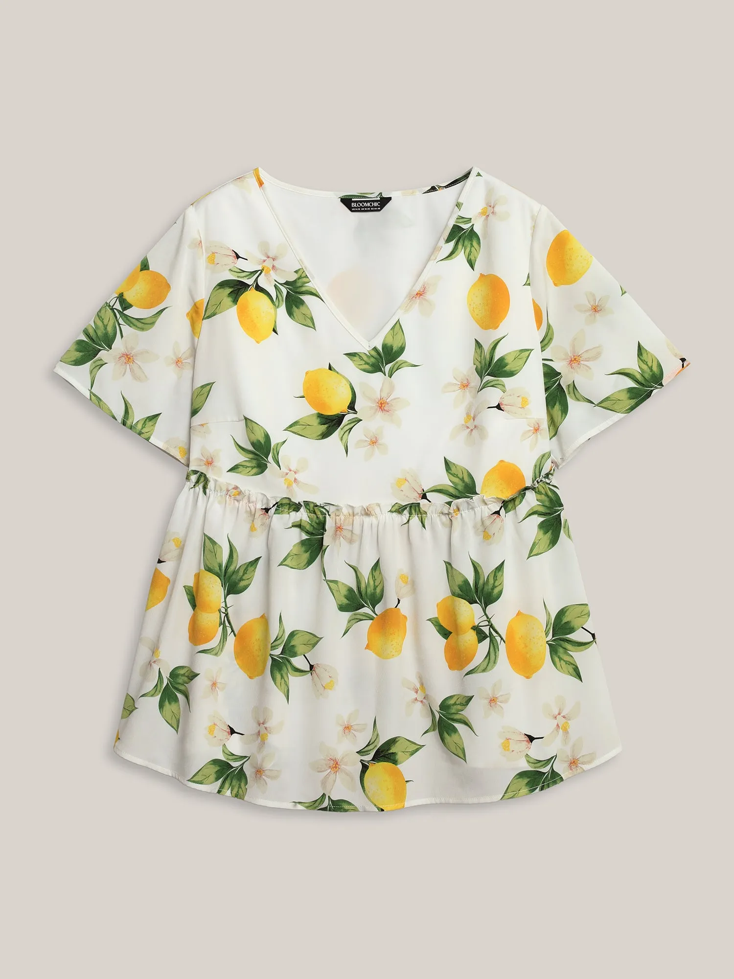 Citrus Print Petal Trim Blouse sold by Bloomchic product image thumbnail 5