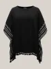 Rayon Tassels Boho Print Relaxed Blouse sold by Bloomchic