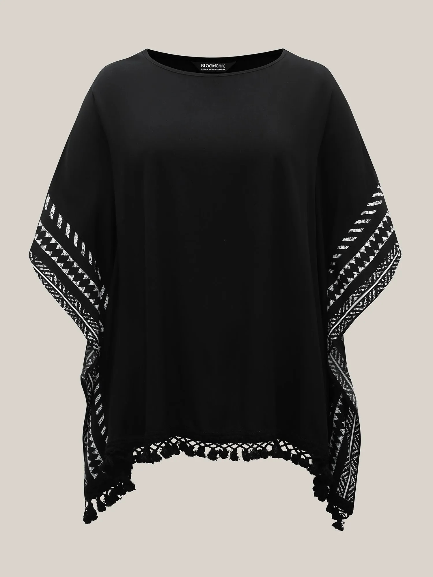 Rayon Tassels Boho Print Relaxed Blouse sold by Bloomchic product image thumbnail 5