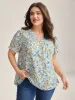 Floral Print Shirred Neck Blouse sold by Bloomchic