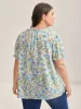 Floral Print Shirred Neck Blouse sold by Bloomchic