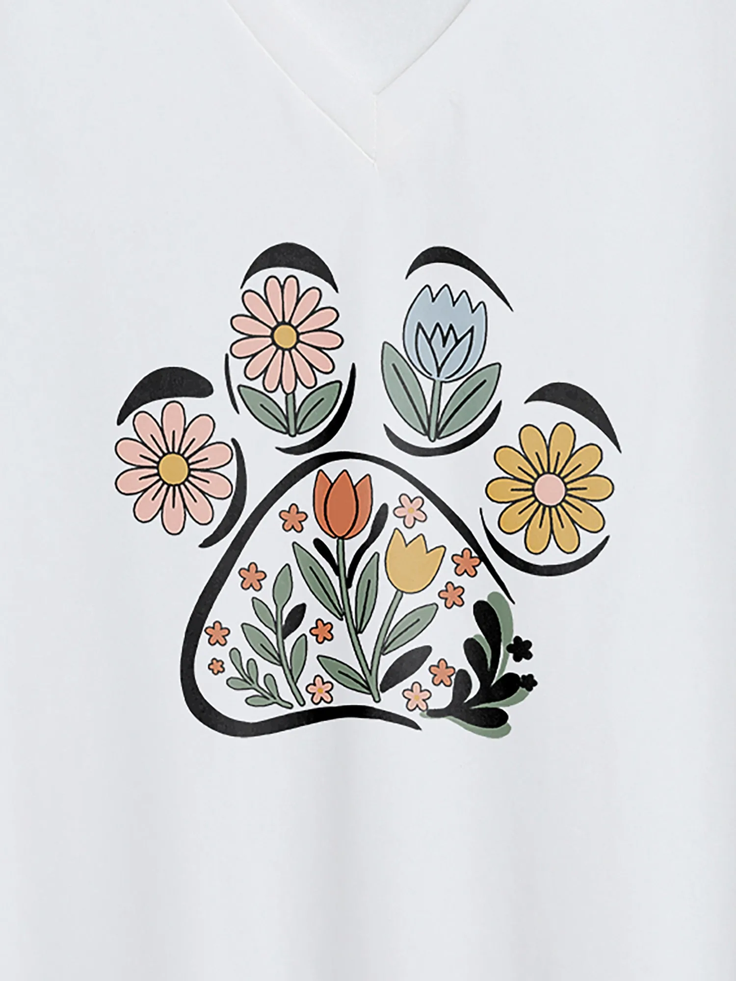 Blooming Flowers Print V-Neck T-Shirt sold by Bloomchic product image thumbnail 2