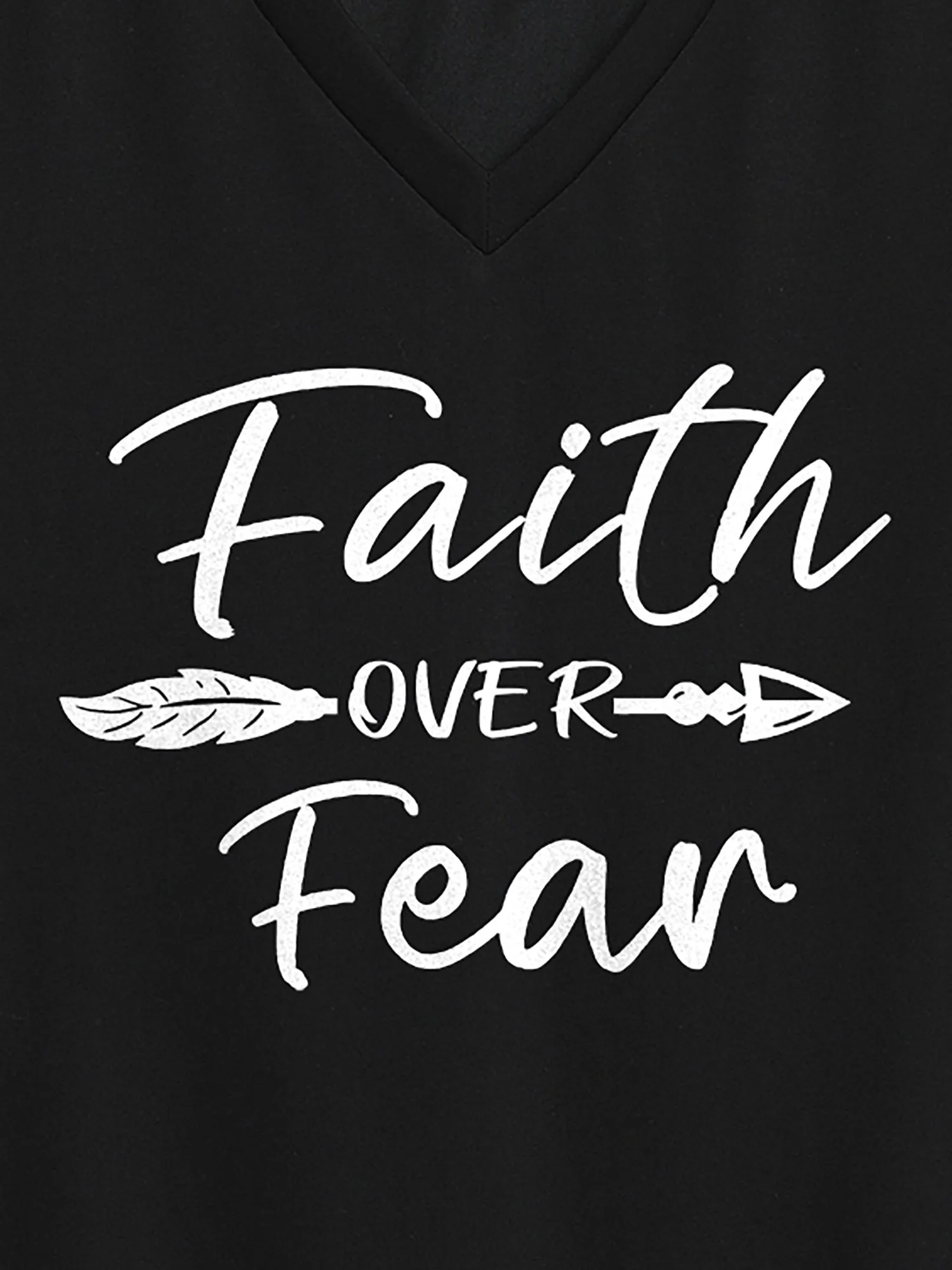 Faith Over Fear V-Neck T-Shirt sold by Bloomchic product image thumbnail 2