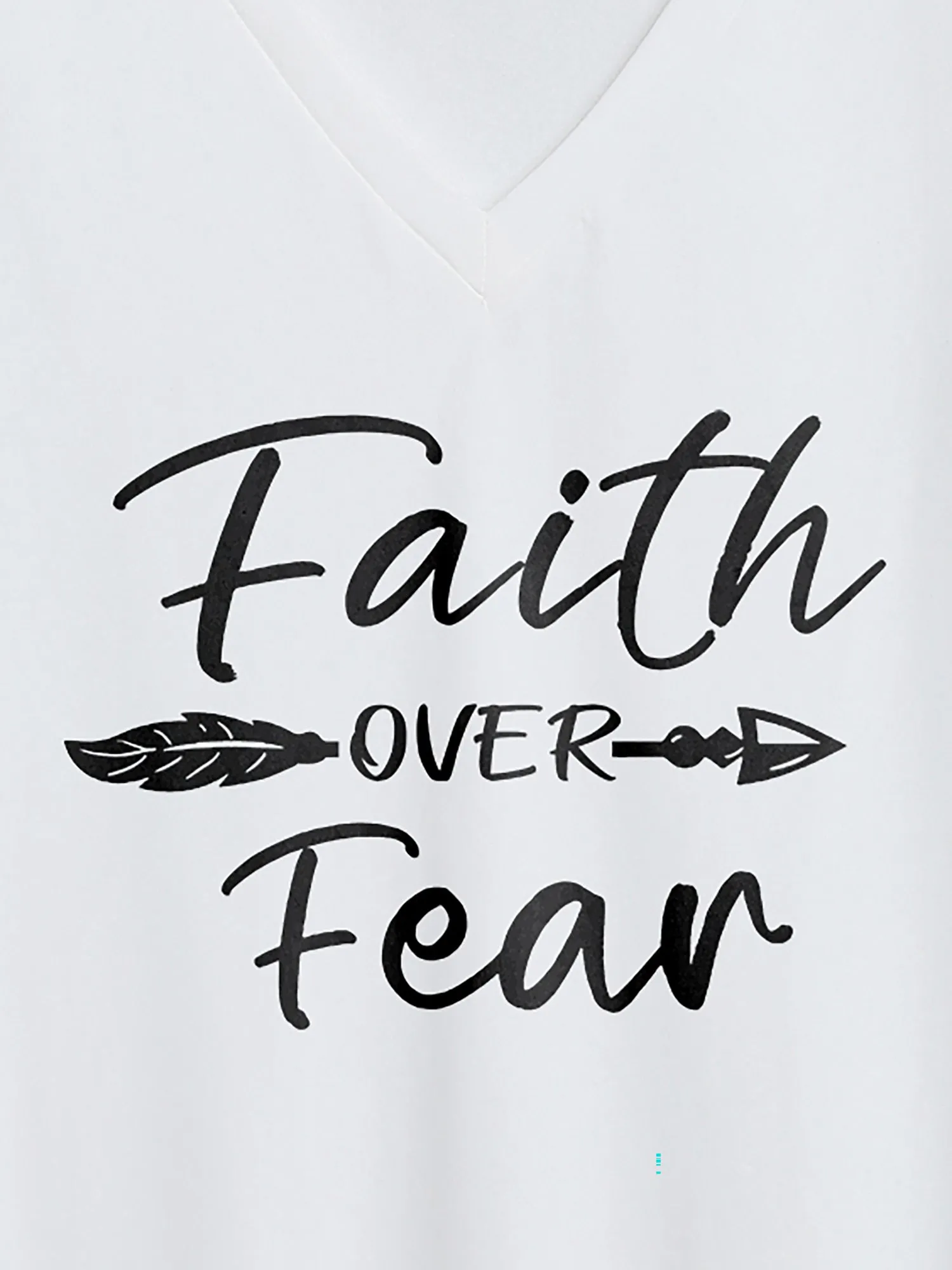 Faith Over Fear V-Neck T-Shirt sold by Bloomchic product image thumbnail 5