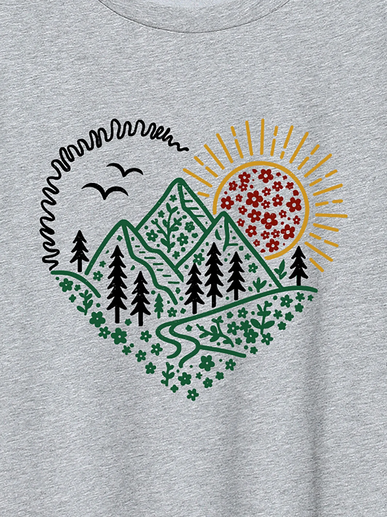 Hello Mountains Print Round Neck T-Shirt sold by Bloomchic product image thumbnail 2