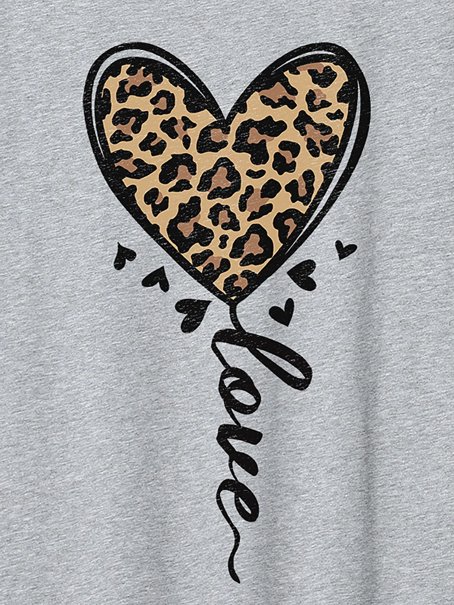 Leo Heart Print Round Neck T-Shirt sold by Bloomchic product image thumbnail 2