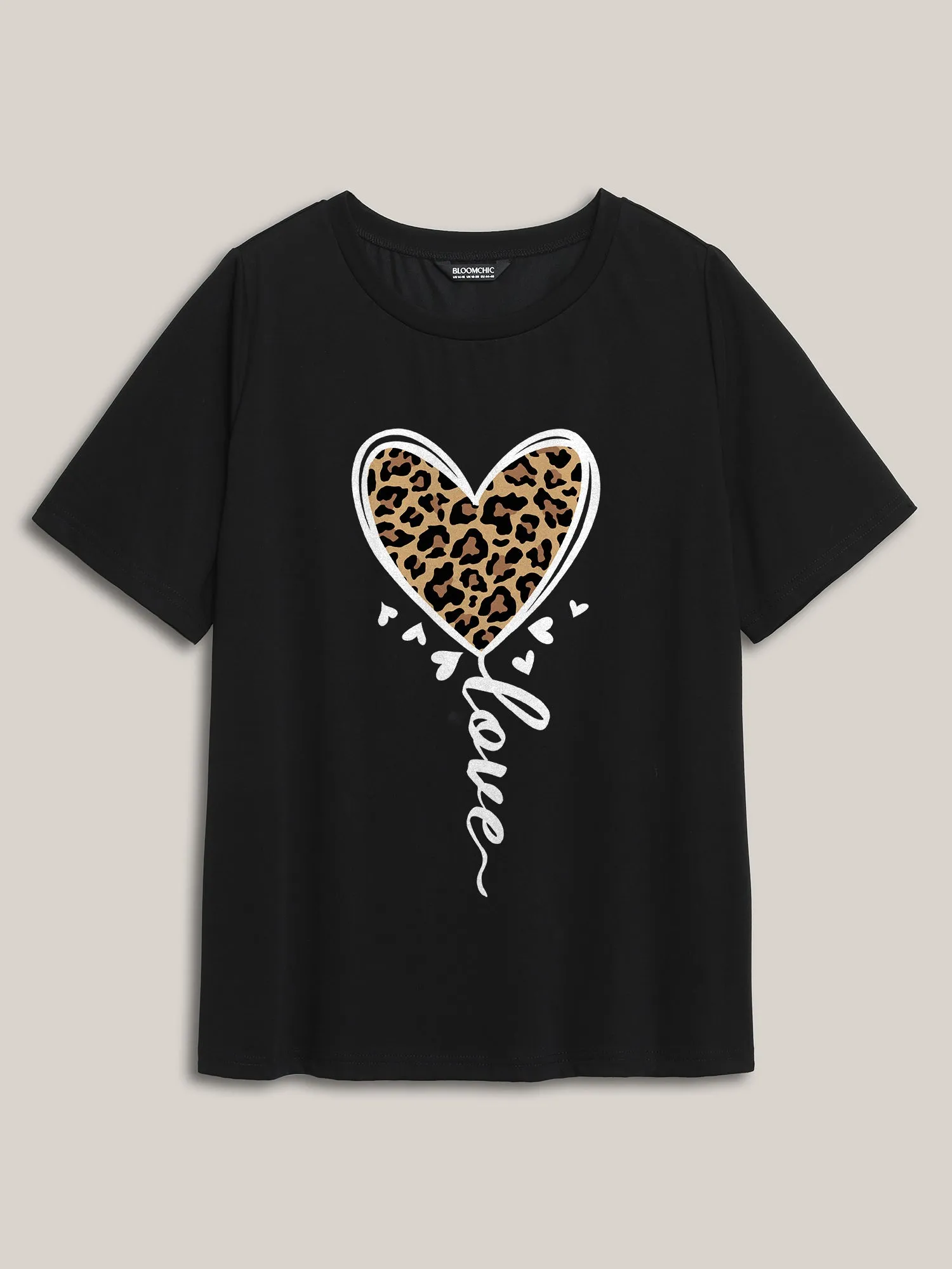 Leo Heart Print Round Neck T-Shirt sold by Bloomchic product image thumbnail 5