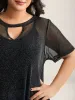 Luxe Sheer Stretchy Neck Cut-Out Solid Top sold by Bloomchic