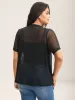 Luxe Sheer Stretchy Neck Cut-Out Solid Top sold by Bloomchic
