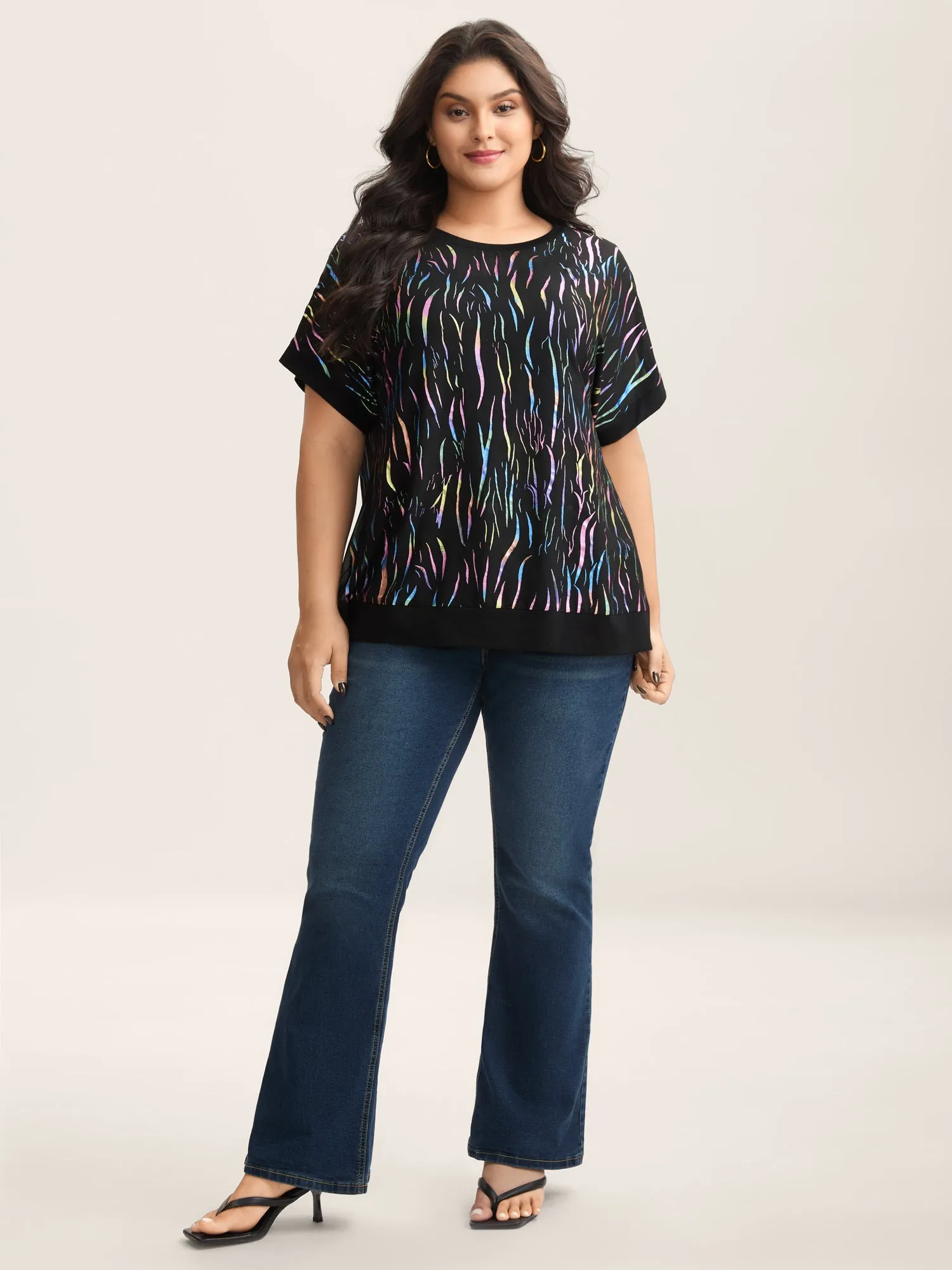 Sequin Silver Gold Round Neck Knit Top sold by Bloomchic product image thumbnail 4