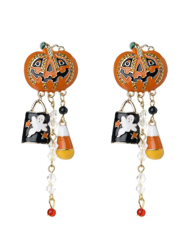 Halloween Pumpkin Pendant Earrings sold by Bloomchic