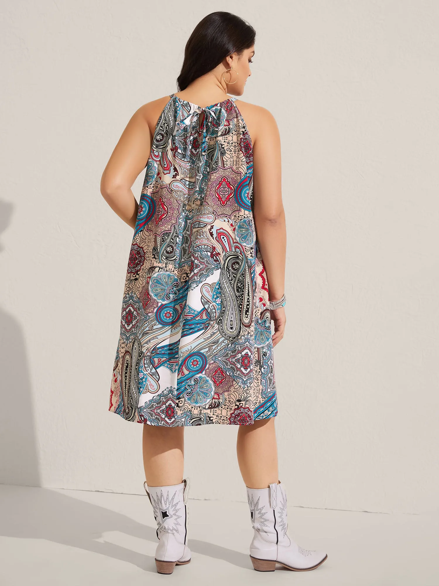 Paisley Print Flowy A-Line Midi Dress sold by Bloomchic product image thumbnail 4