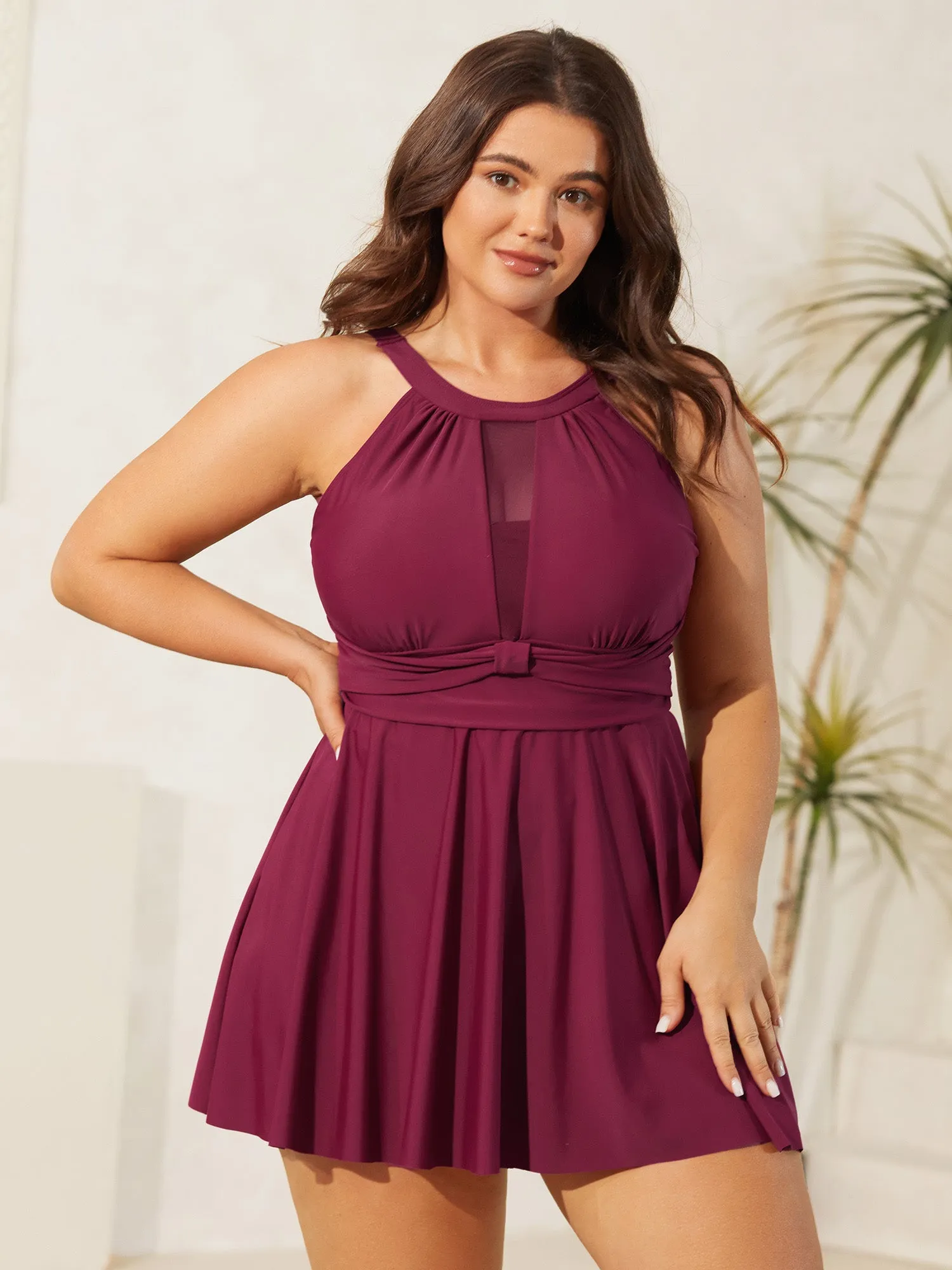 Anti Float Tie Sheer Swim Dress sold by Bloomchic