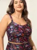 Floral Print Twist Front Swim Top sold by Bloomchic